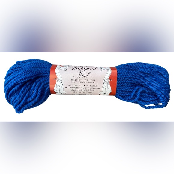 Grotto Blue VTG NOS Scovill Dritz Luxury 100% Virgin Wool Needlepoint 40 Yards - Picture 1 of 6